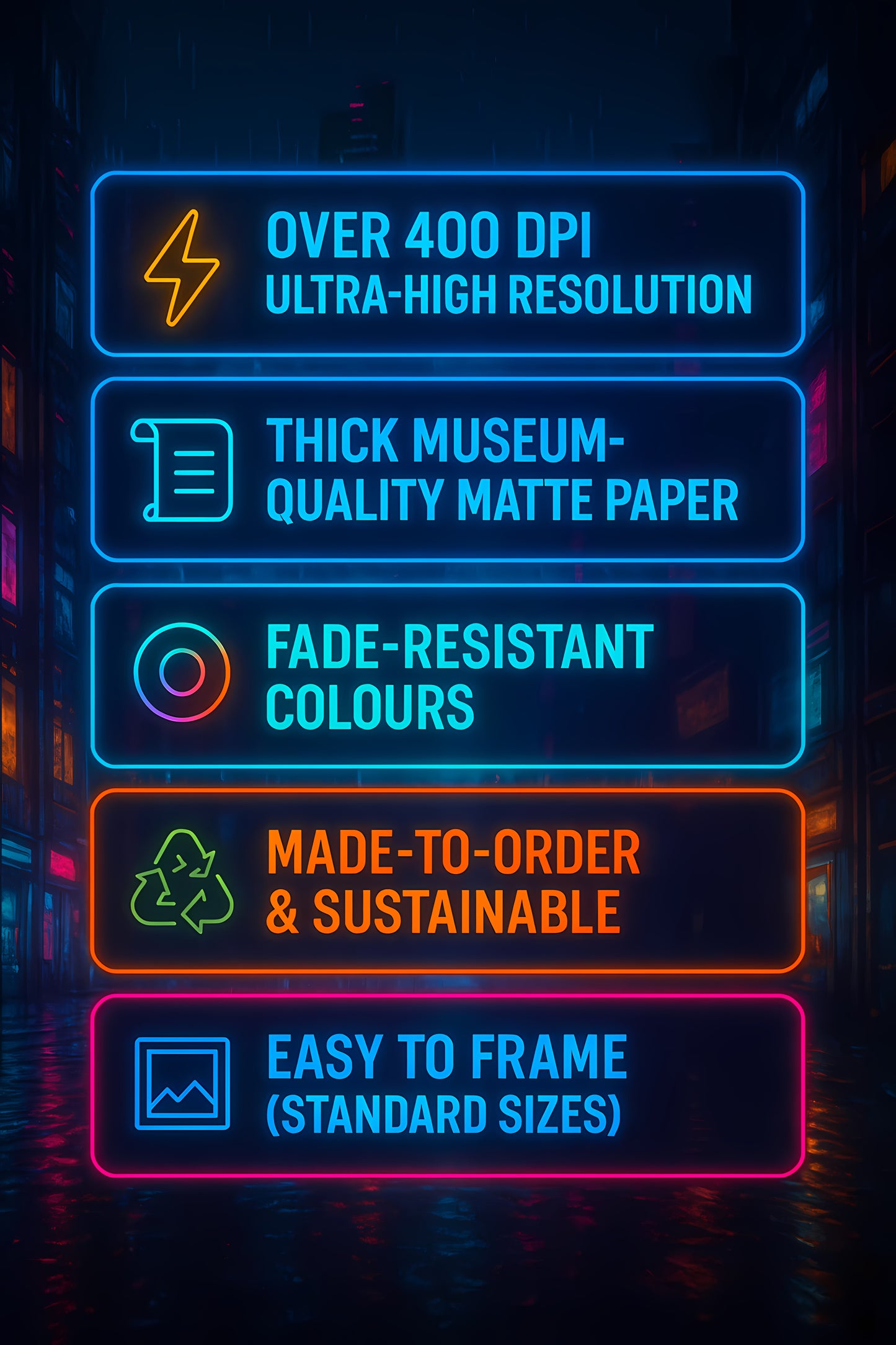 Neon Highway Through a Cyberpunk Megacity | Futuristic Night Scene Poster