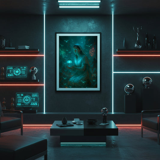 Florence Nightingale poster. Cyberpunk poster.