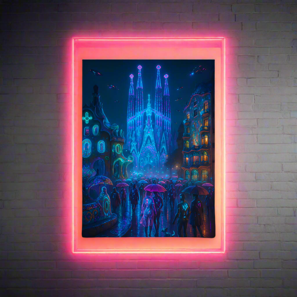 Cyberpunk Barcelona – Neon Sagrada Família & Gaudí Dreams