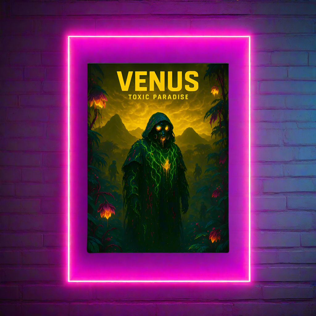Venus Cyberpunk Poster – Toxic Paradise | Futuristic Sci-Fi Wall Art