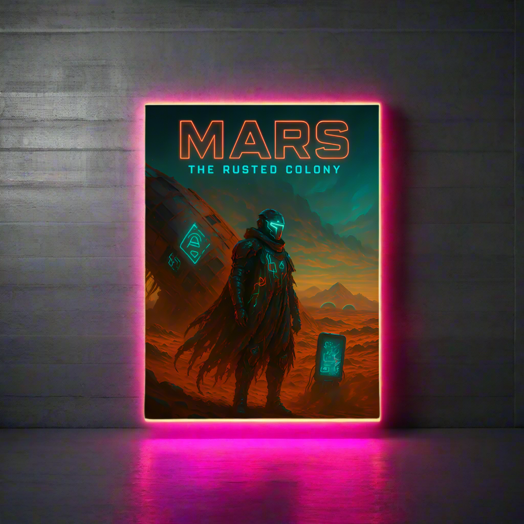 Mars Cyberpunk Poster – The Rusted Colony | Futuristic Sci-Fi Wall Art
