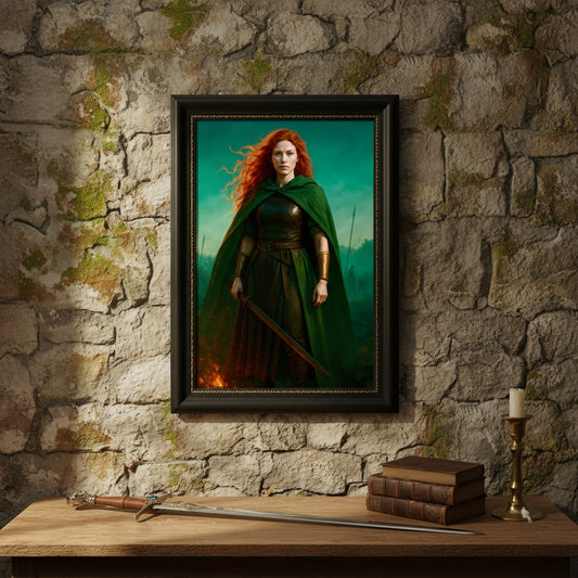 Celtic Warrior Queen Poster | Boudica-Inspired Battle Art Print