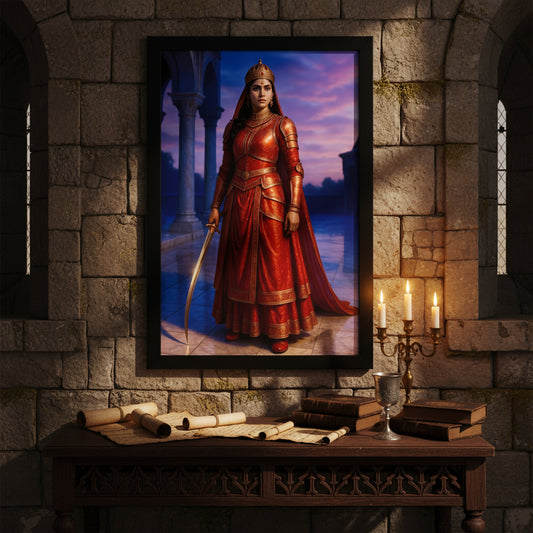 Rani of Jhansi Poster | Indian Warrior Queen Art Print