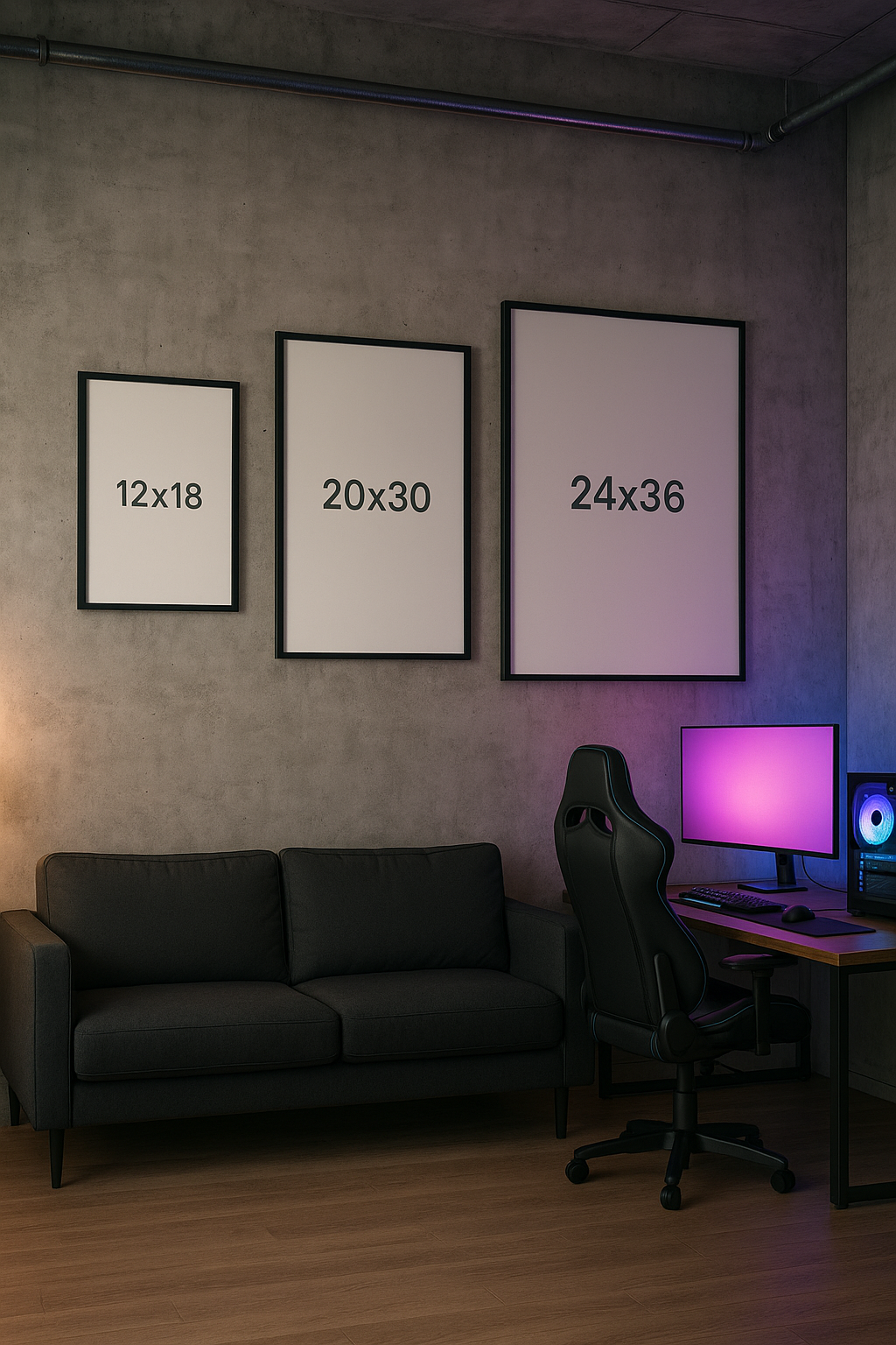 Neon Highway Through a Cyberpunk Megacity | Futuristic Night Scene Poster