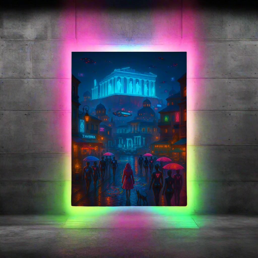 Cyberpunk Athens – Neon Parthenon & Futuristic Ruins