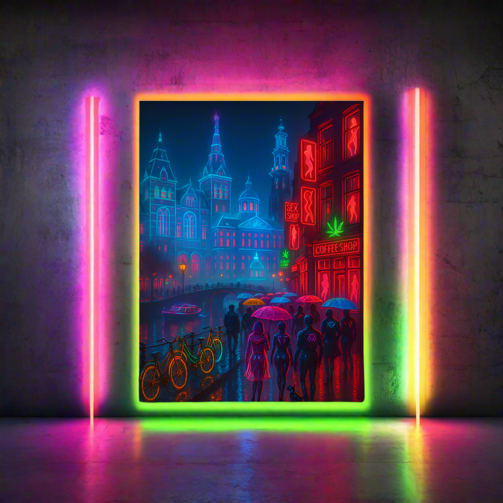Cyberpunk Amsterdam – Neon Canals & Red-Light Futures