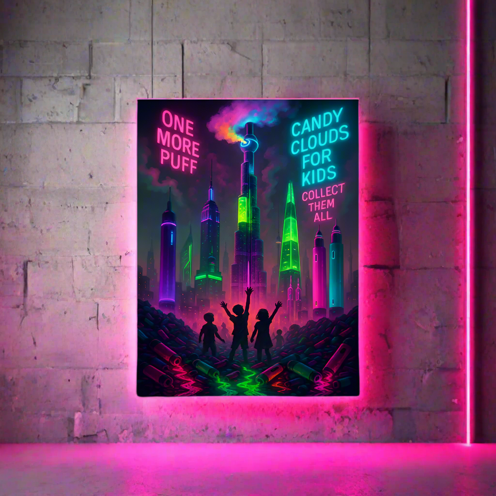 Cyberpunk Dystopia  – “One More Puff” |  Vapes & Corporate marketing