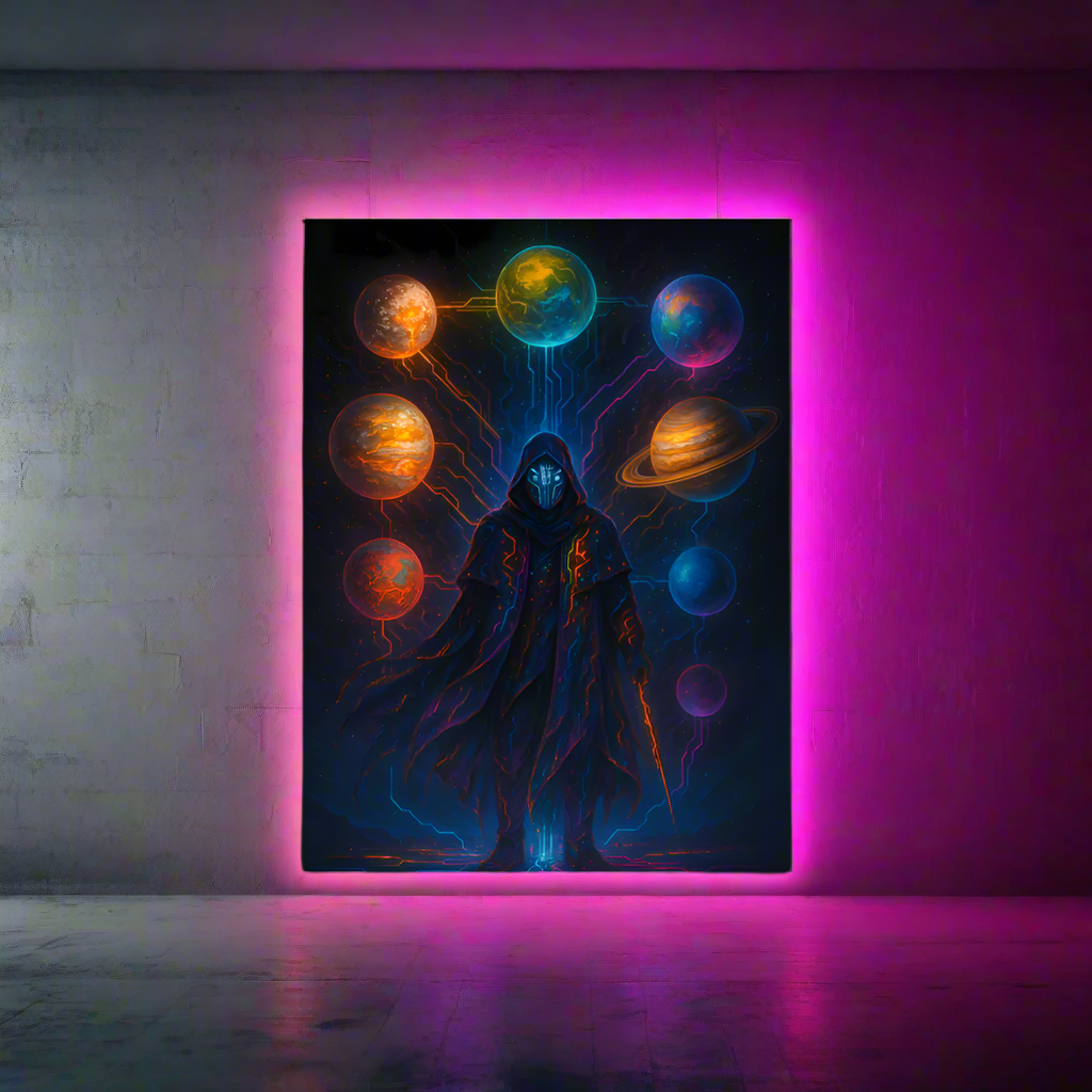 Cyberpunk Solar System Poster – The Complete Planets Collection | Futuristic Sci-Fi Wall Art