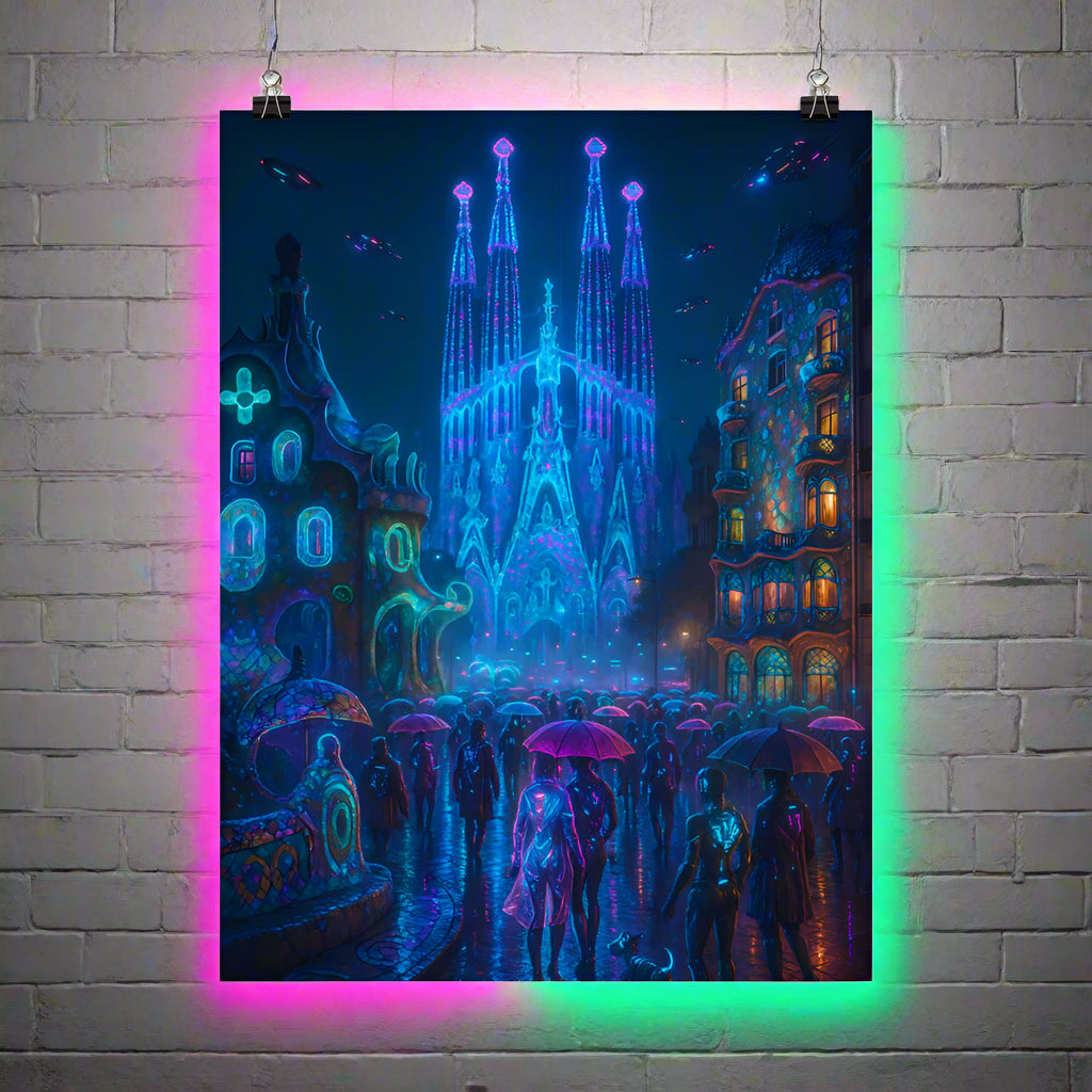 Cyberpunk Barcelona – Neon Sagrada Família & Gaudí Dreams