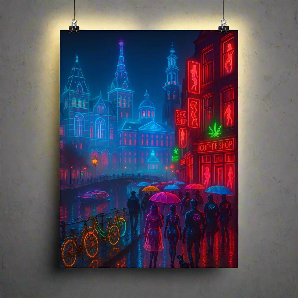 Cyberpunk Amsterdam – Neon Canals & Red-Light Futures