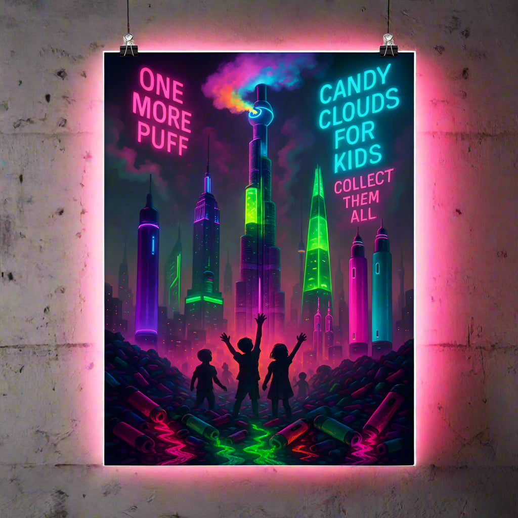 Cyberpunk Dystopia  – “One More Puff” |  Vapes & Corporate marketing
