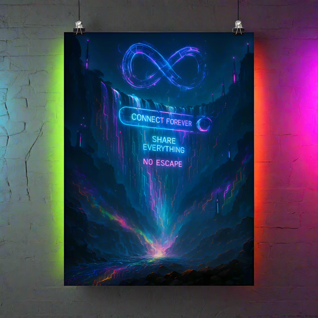 Victoria Falls Cyberpunk Art – Endless Connectivity