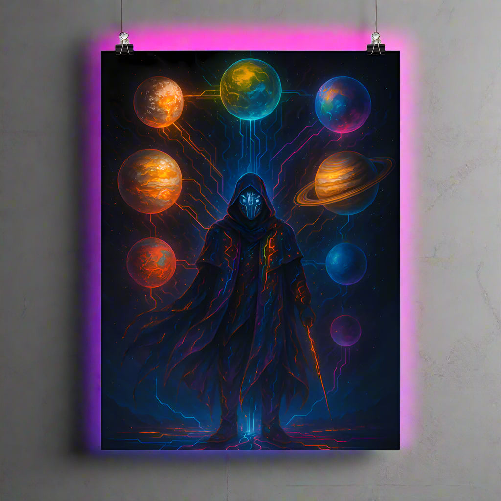 Cyberpunk Solar System Poster – The Complete Planets Collection | Futuristic Sci-Fi Wall Art