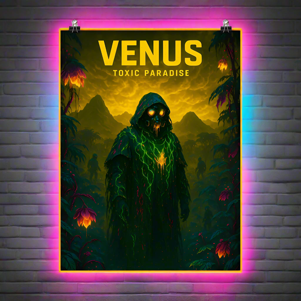Venus Cyberpunk Poster – Toxic Paradise | Futuristic Sci-Fi Wall Art