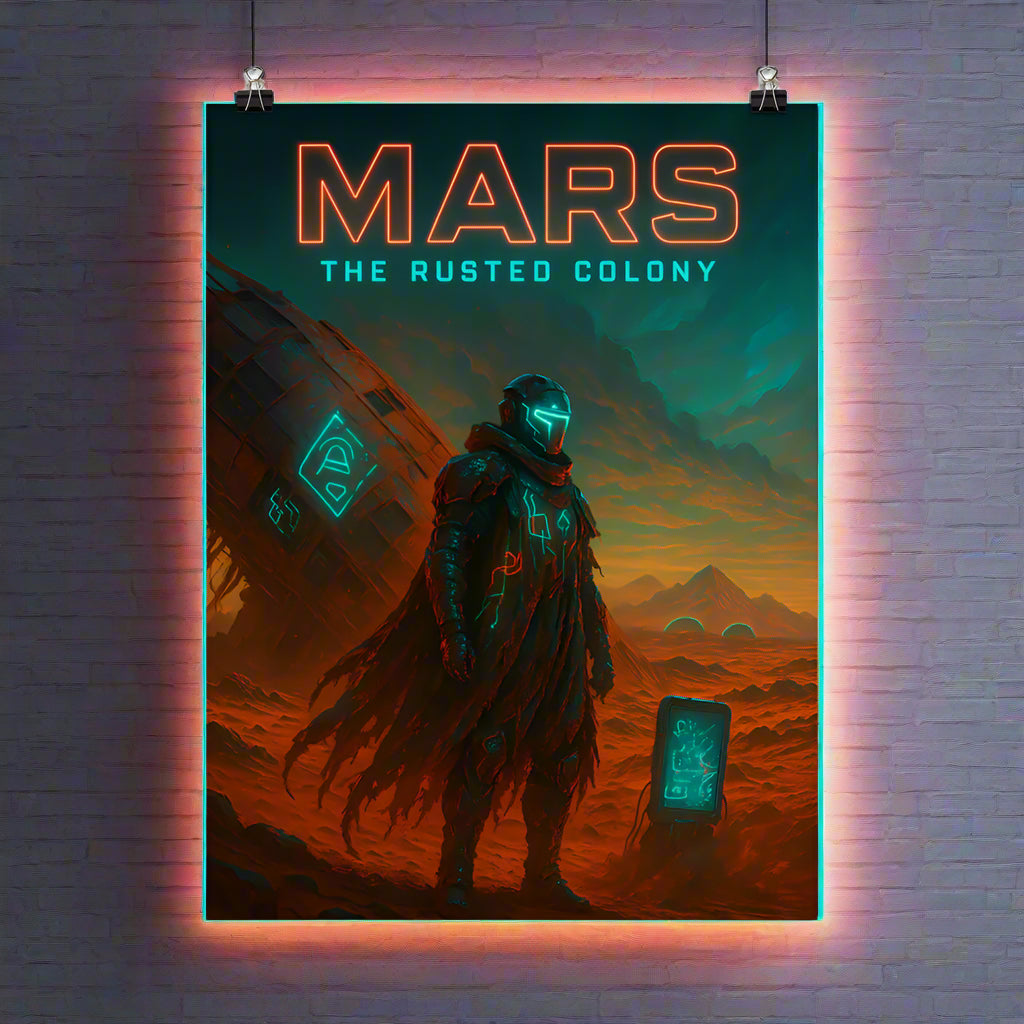 Mars Cyberpunk Poster – The Rusted Colony | Futuristic Sci-Fi Wall Art