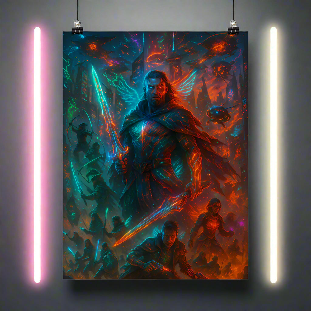 Cyberpunk Legends Poster – The Neon Rebellion of History’s Icons | Futuristic Sci-Fi Wall Art
