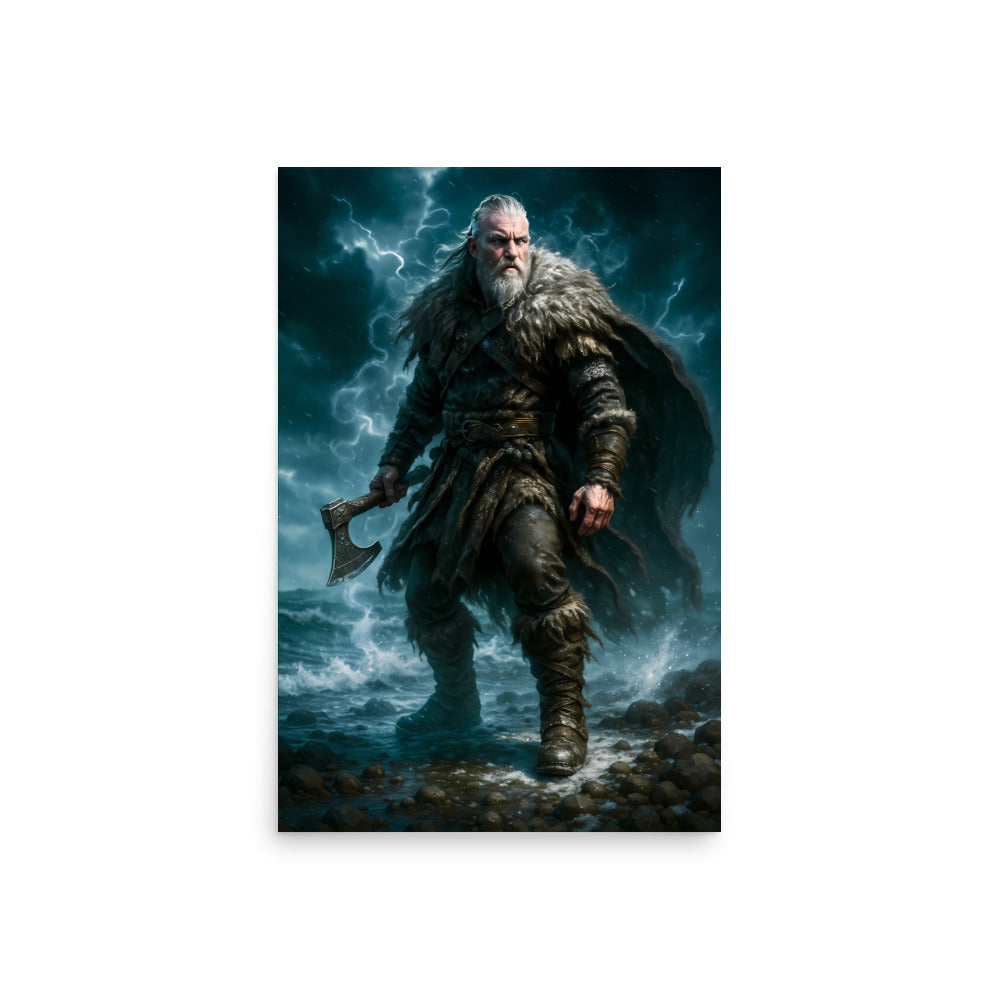 Viking Warrior Poster | Norse Berserker Art Print