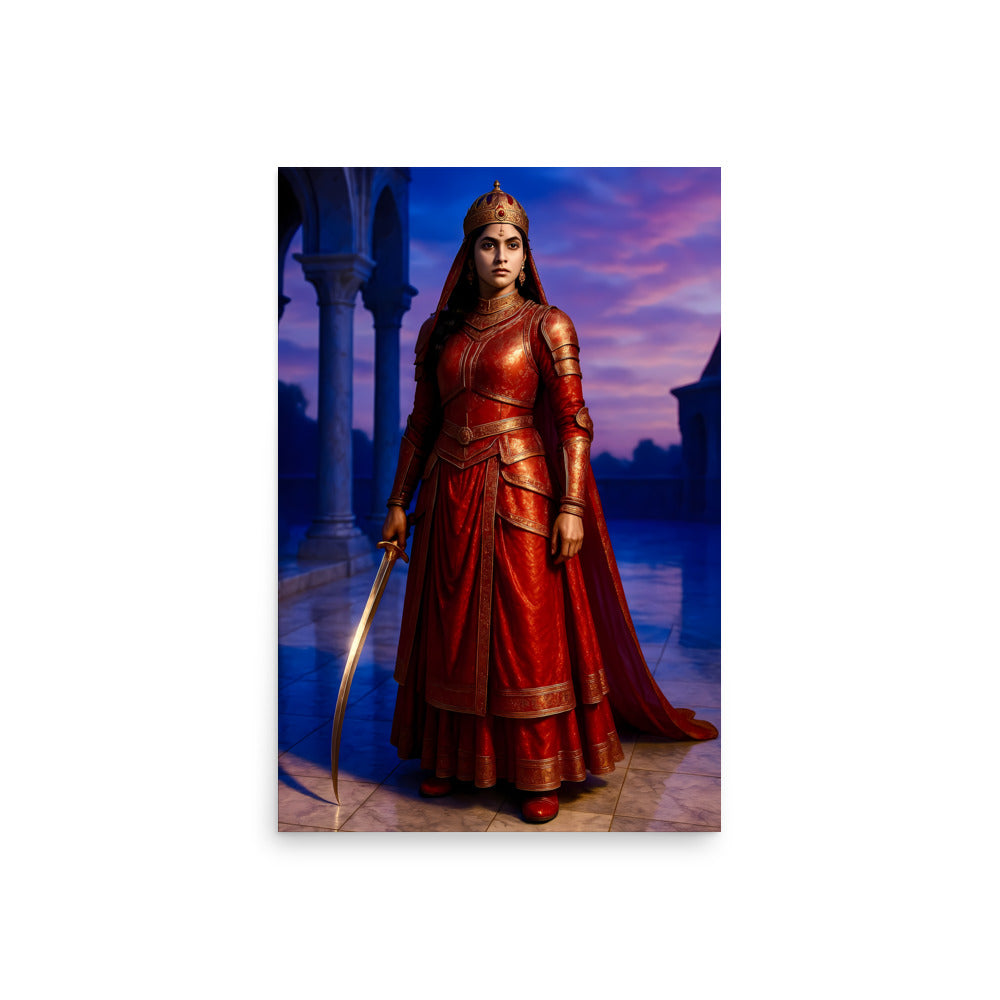 Rani of Jhansi Poster | Indian Warrior Queen Art Print