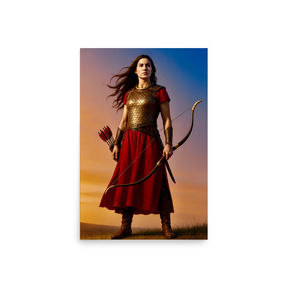Scythian Archer Poster | Ancient Steppe Warrior Woman Art Print
