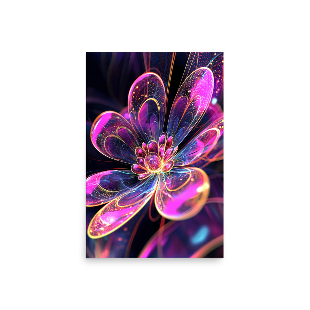 Colorful abstract flower design on a dark background