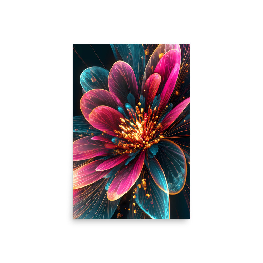 Colorful abstract flower design on a dark background