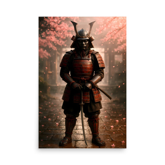 Samurai Warrior Poster | Japanese Bushido Soldier Art Print