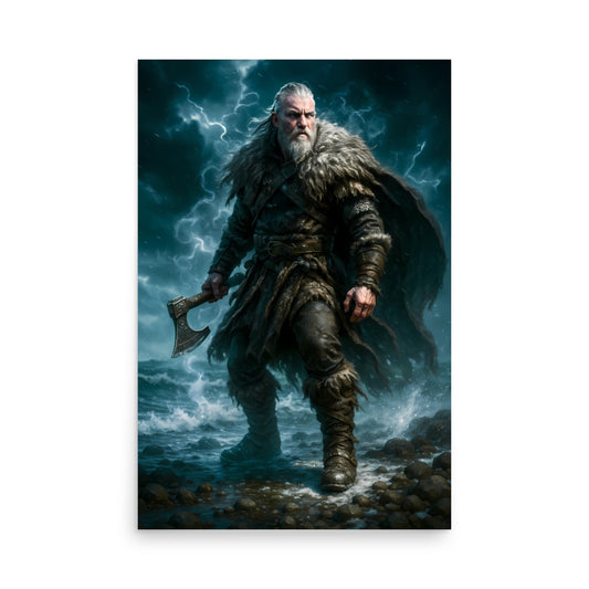 Viking Warrior Poster | Norse Berserker Art Print