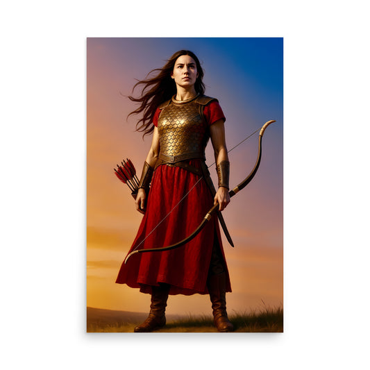 Scythian Archer Poster | Ancient Steppe Warrior Woman Art Print
