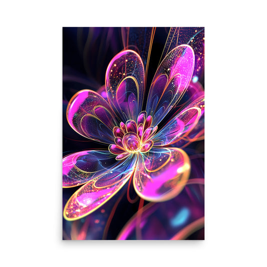 Colorful abstract flower design on a dark background