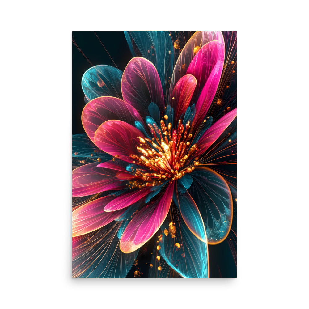 Colorful abstract flower design on a white background