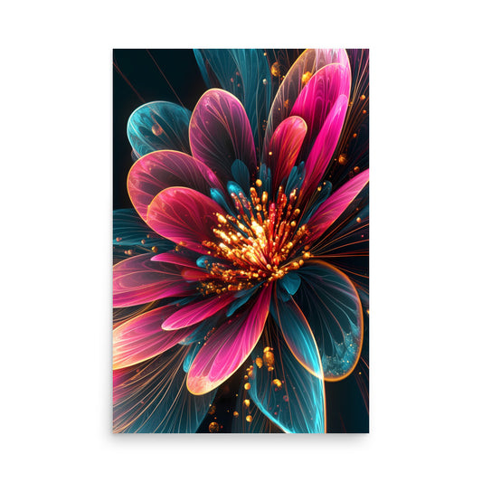 Colorful abstract flower design on a white background