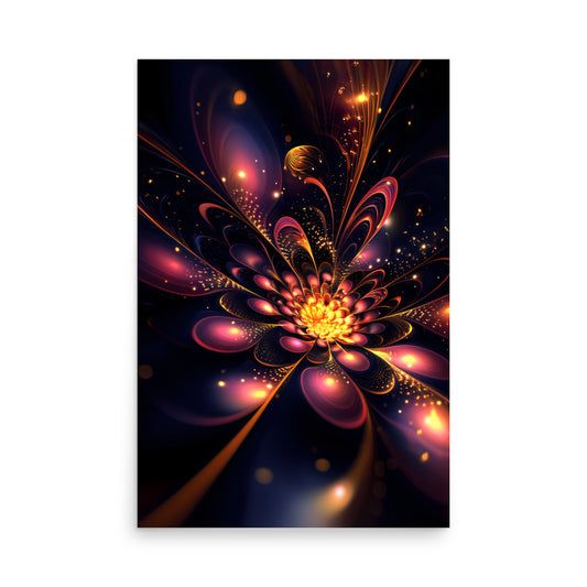 Abstract fractal design with vibrant colors on a dark background
