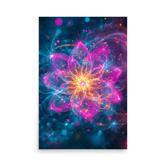 Colorful abstract flower design on a dark background