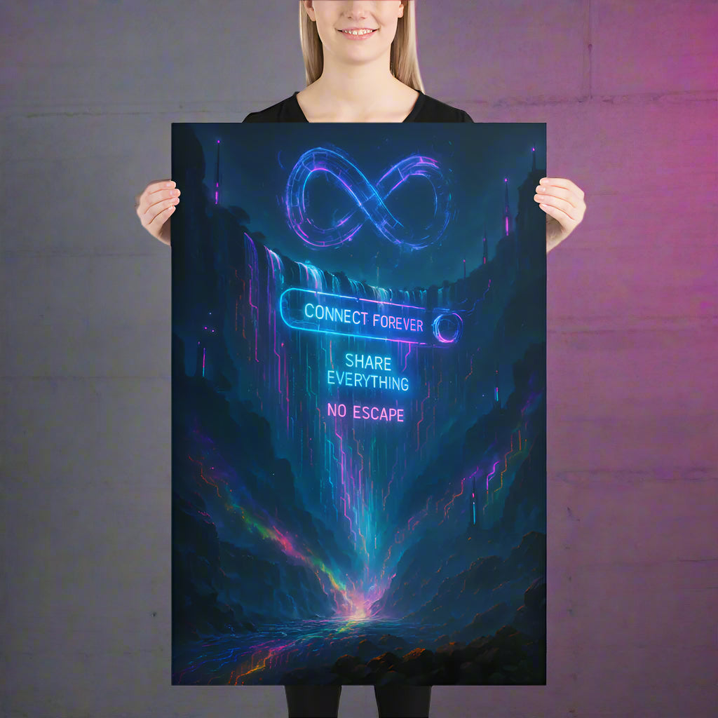 Victoria Falls Cyberpunk Art – Endless Connectivity
