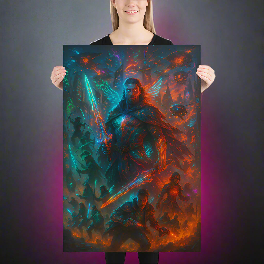 Cyberpunk Legends Poster – The Neon Rebellion of History’s Icons | Futuristic Sci-Fi Wall Art