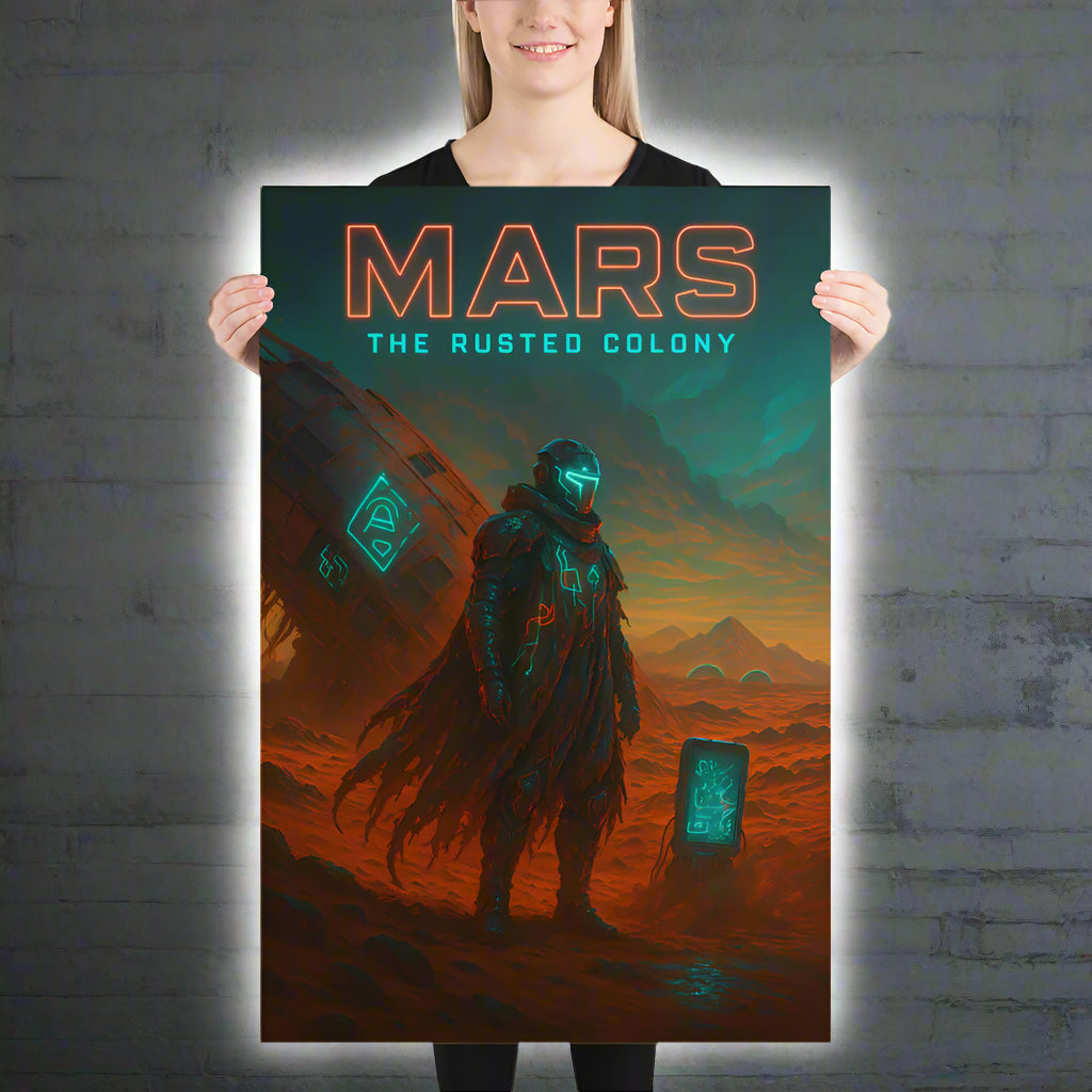Mars Cyberpunk Poster – The Rusted Colony | Futuristic Sci-Fi Wall Art