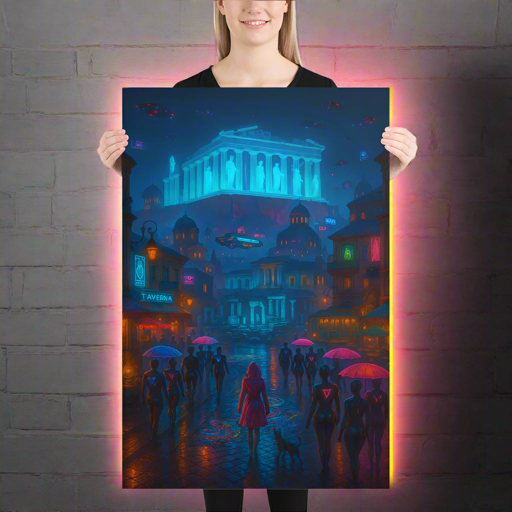 Cyberpunk Athens – Neon Parthenon & Futuristic Ruins